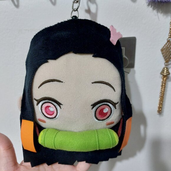 Super Cute Nezuko Kamado Clip On Mini Purse Wallet Keychain Bag Anime Accessory - Picture 2 of 10
